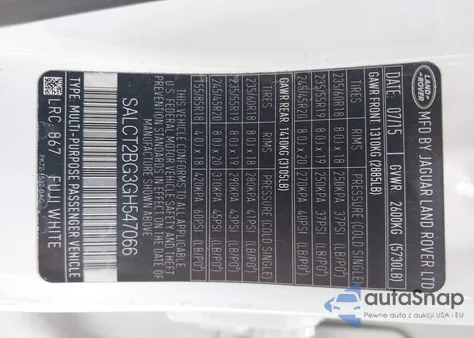 2016 Land Rover Discovery Sport Hse Lux из США, поврежденный, VIN SALCT2BG3GH547066